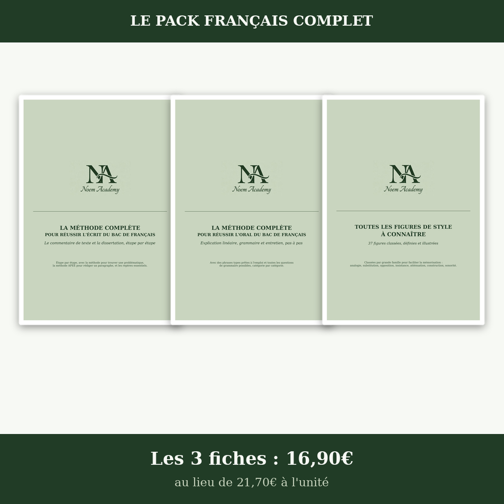 Pack Fiches de cours Français – Méthodo + Figures de style + Oral